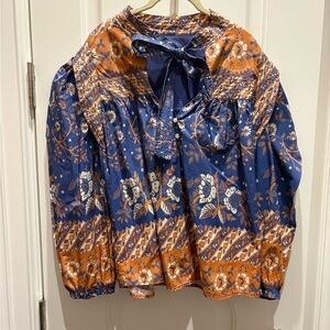 Love the Label Blue Floral Blouse 100% Cotton